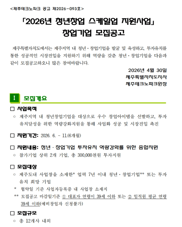 청년창업 스케일업 지원사업
